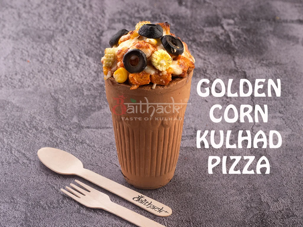 Golden Corn Kulhad Pizza